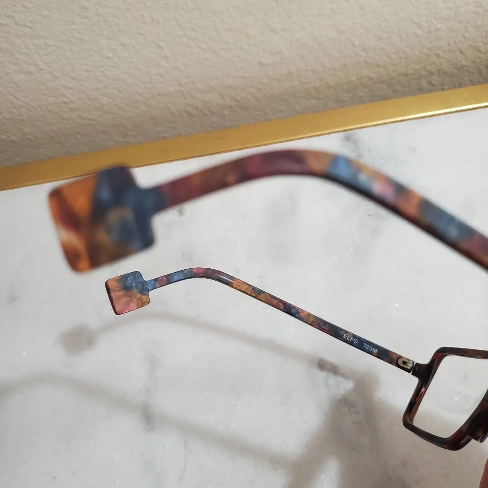 New l.a.Eyeworks 1993' Elfo Gray Rust Square Unisex Eyeglass Designer Frames